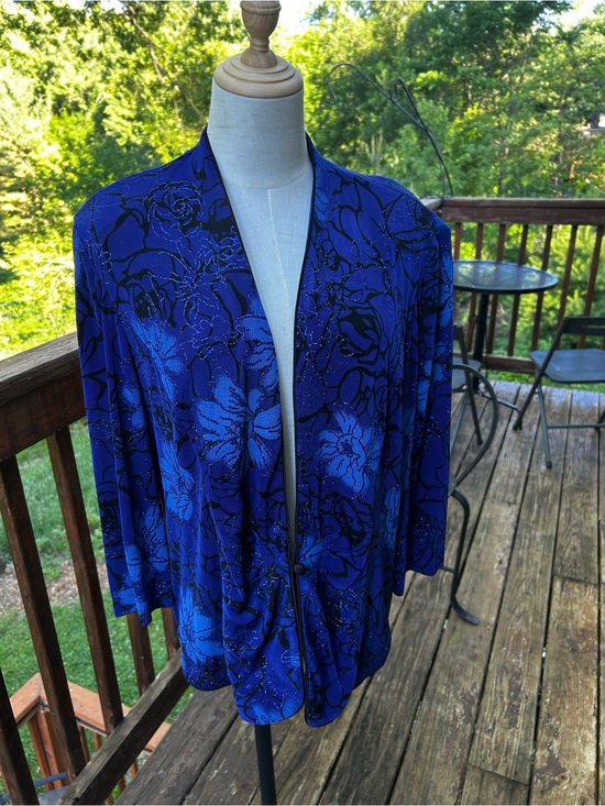 Alex Evenings Jackets & Blazers - Alex Evenings Blue A-Line Blazer Long Sleeve Women Good Condition